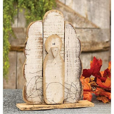 Rustic Wooden Turkey on Base - The Fox Decor